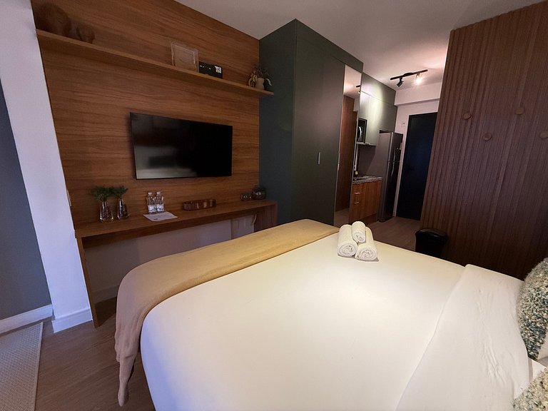 Studio in Moema with Sofa Bed | Up to 4 Guests – Apt 408