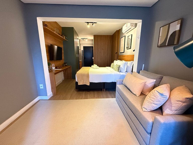 Studio in Moema with Sofa Bed | Up to 4 Guests – Apt 408
