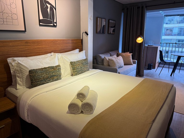 Studio en Moema con Sofá Cama | Hasta 4 Personas – Apto 408