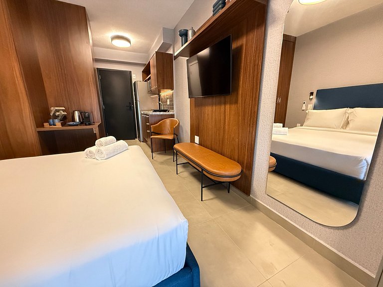Studio com sofá-cama para até 4 pessoas – Apto 408