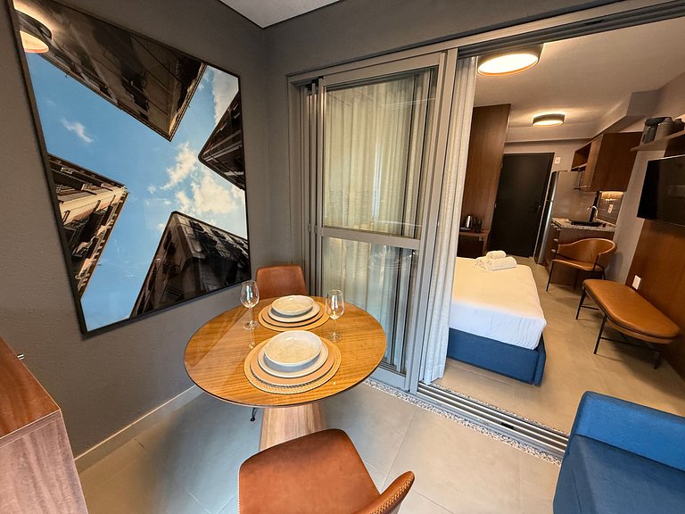 Studio com sofá-cama para até 4 pessoas – Apto 408