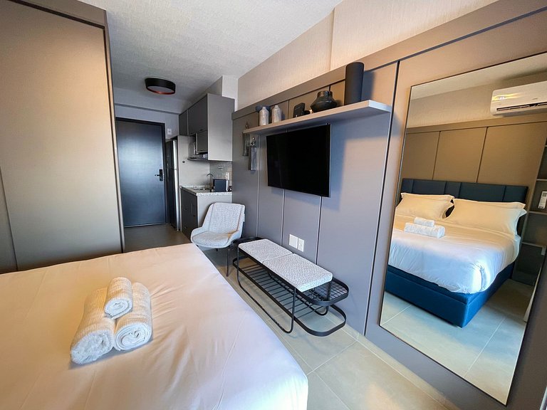 Studio com sofá-cama para até 4 pessoas – Apto 408