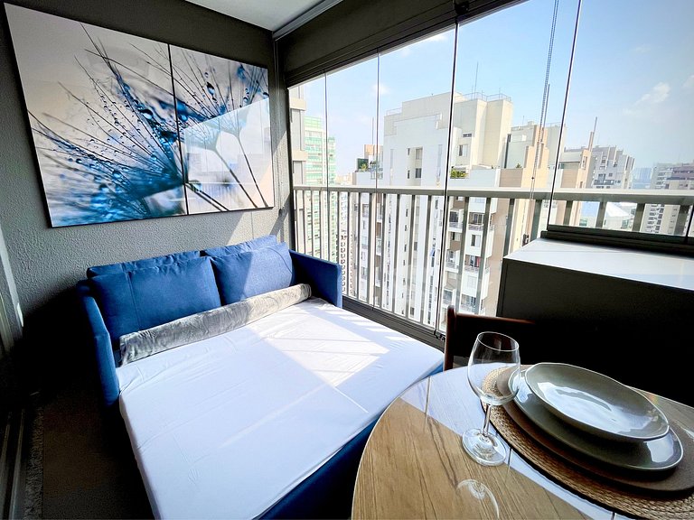 Studio com sofá-cama para até 4 pessoas – Apto 408