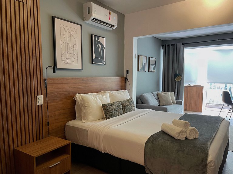 Studio in Moema with Sofa Bed | Up to 4 Guests – Apt 408