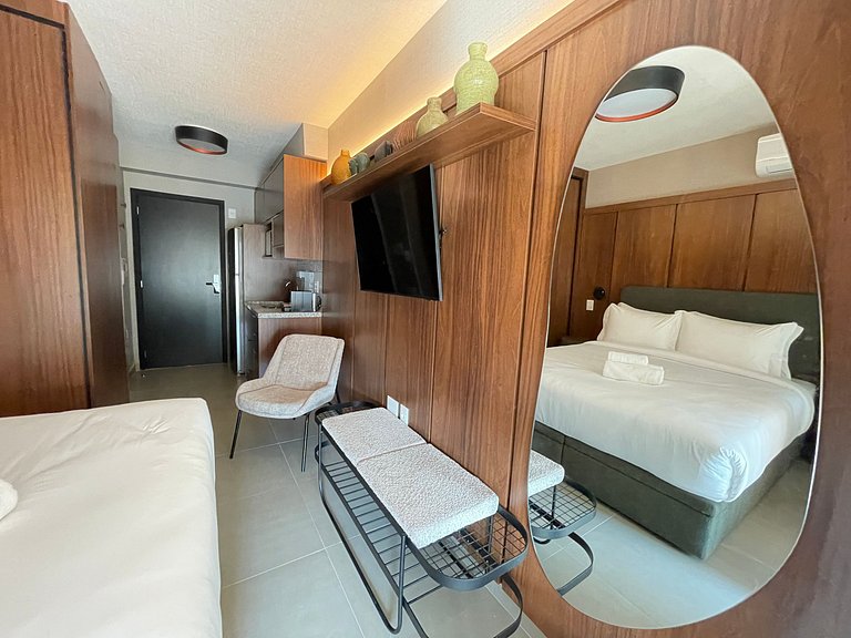 Studio com sofá-cama p/ até 4 pessoas – Apto 1805